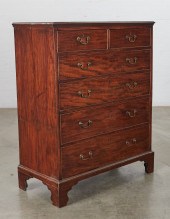 A GEORGE III MAHOGANY TALL CHE