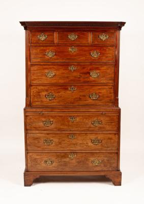 A George III mahogany tallboy,