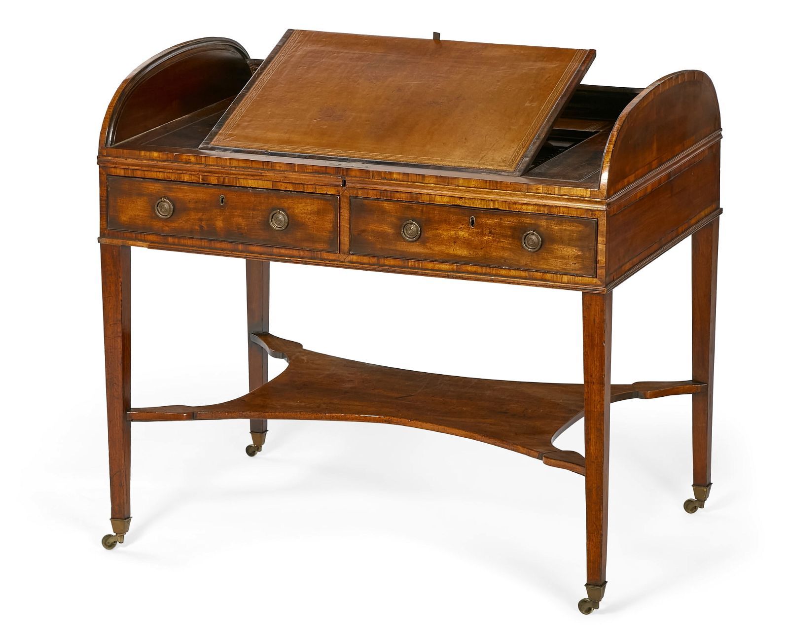 A GEORGE III MAHOGANY TAMBOUR