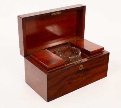 A George III mahogany tea caddy