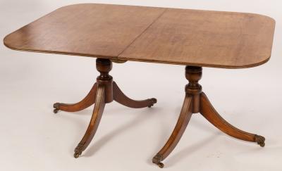 A George III mahogany twin-pedestal