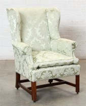 A GEORGE III MAHOGANY WING CHA