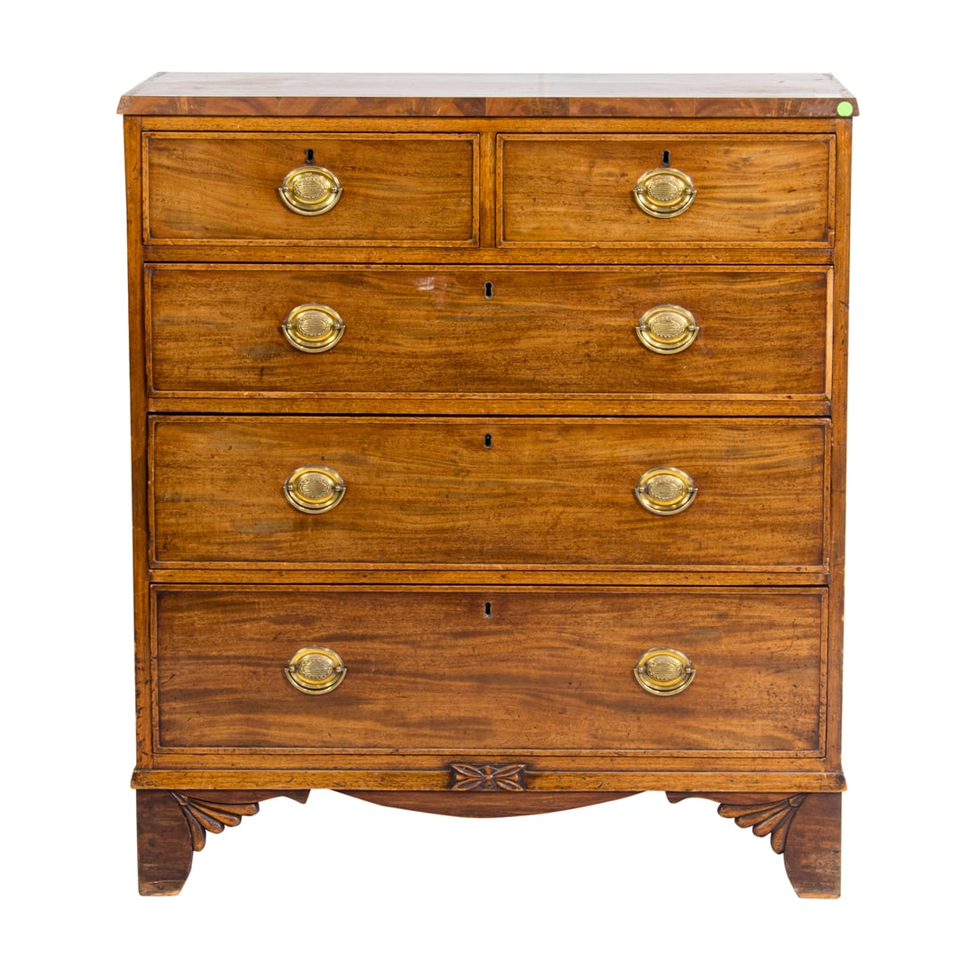 A GEORGE III OAK AND MAHOGANY CHEST