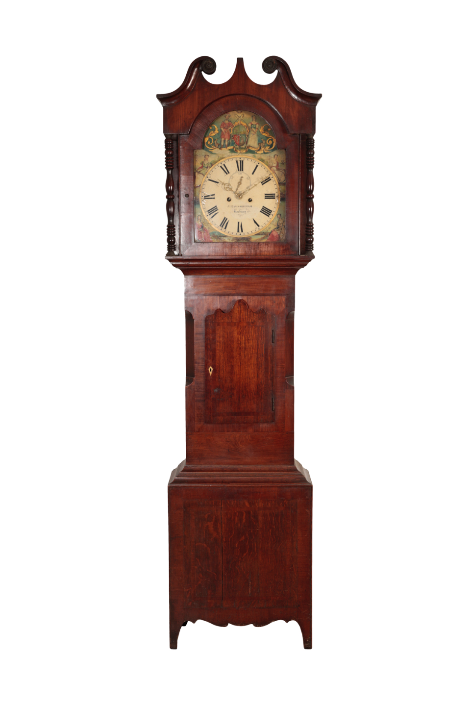 A GEORGE III OAK LONGCASE CLOCK the