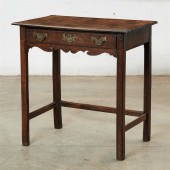 A GEORGE III OAK SIDE TABLEA G