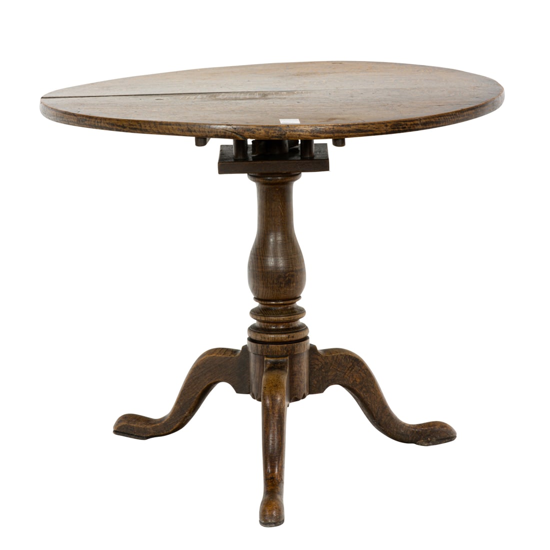 A GEORGE III OAK TILT TOP TABLEA