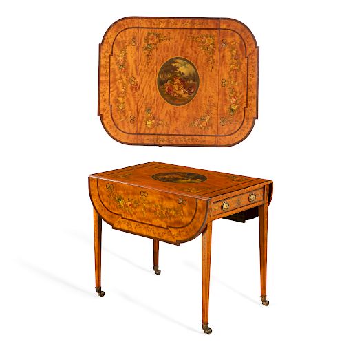 A GEORGE III PAINT DECORATED
