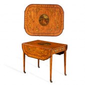 A GEORGE III PAINT DECORATED S