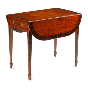 A George III Painted Satinwood