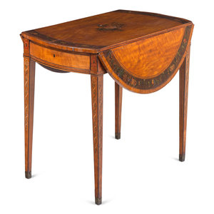 A George III Painted Satinwood