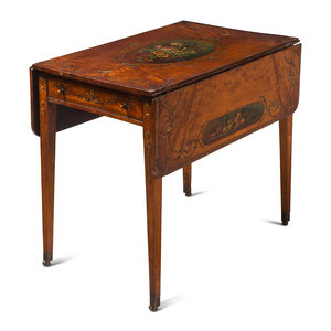 A George III Painted Satinwood