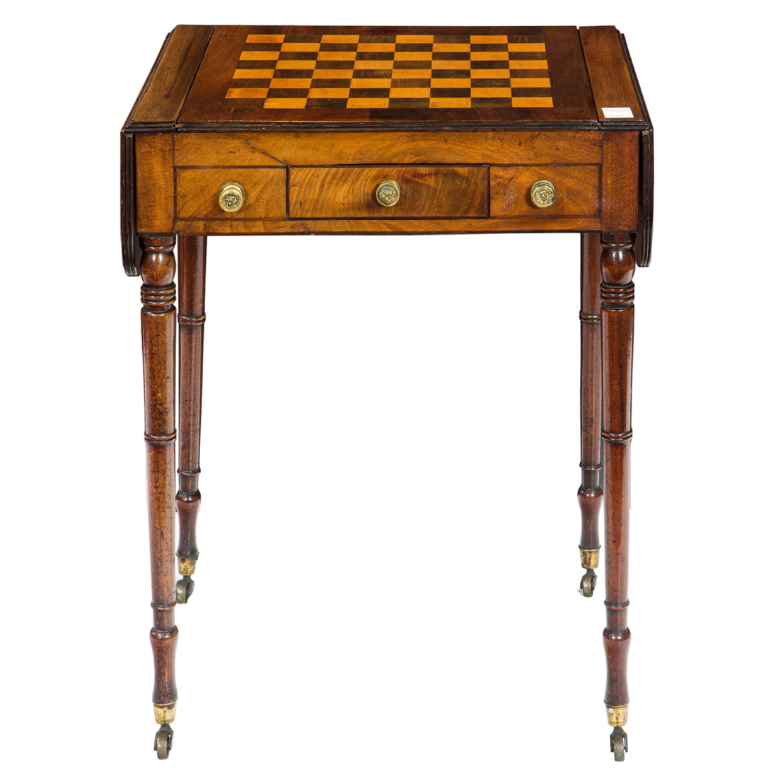 A GEORGE III PEMBROKE GAMES TABLE
