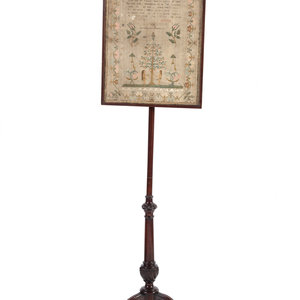 A George III Pole Screen Set with