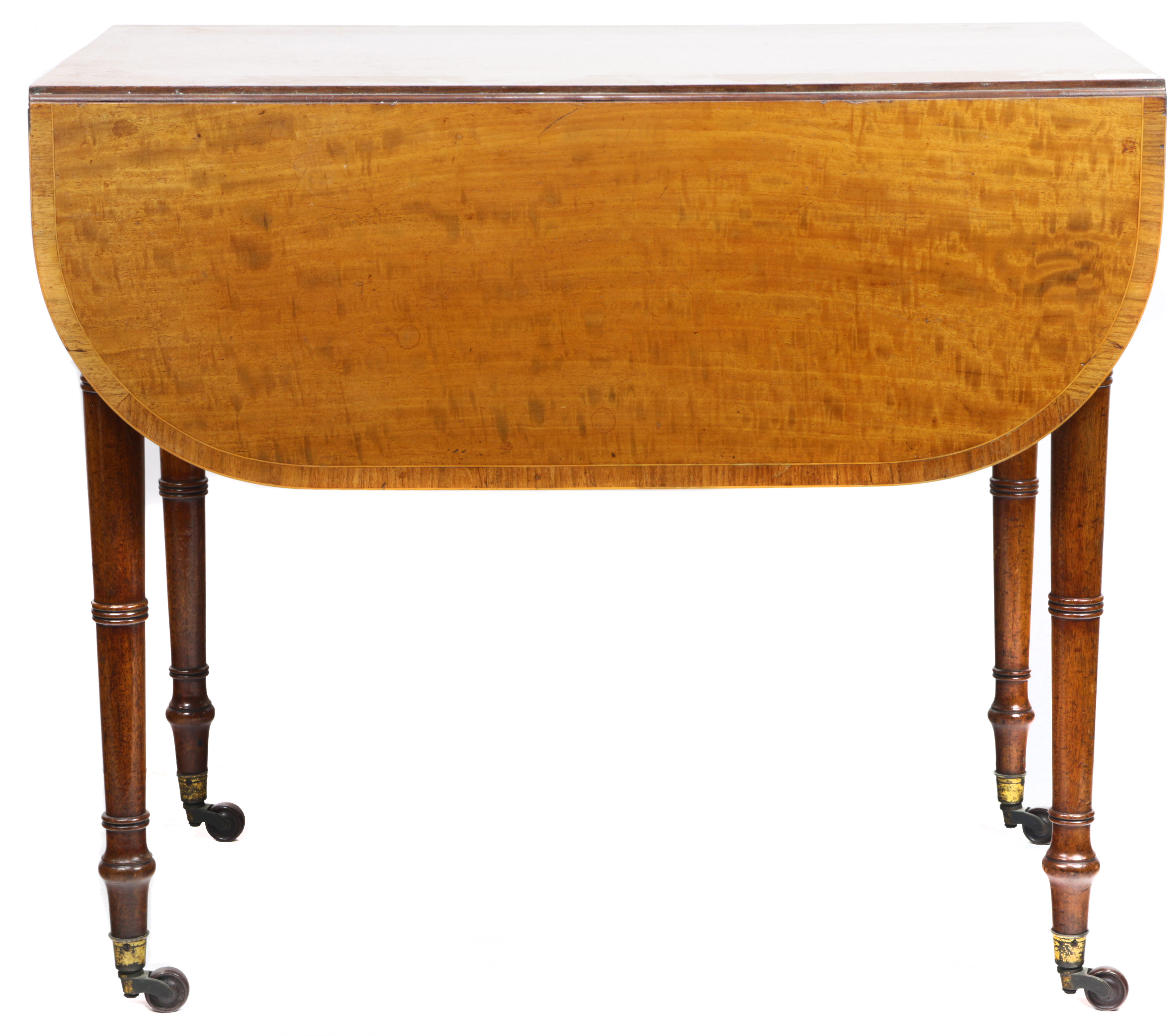 A GEORGE III SATINWOOD AND MAHOGANY