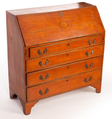A George III satinwood bureau,