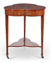 A GEORGE III SATINWOOD TREFOIL