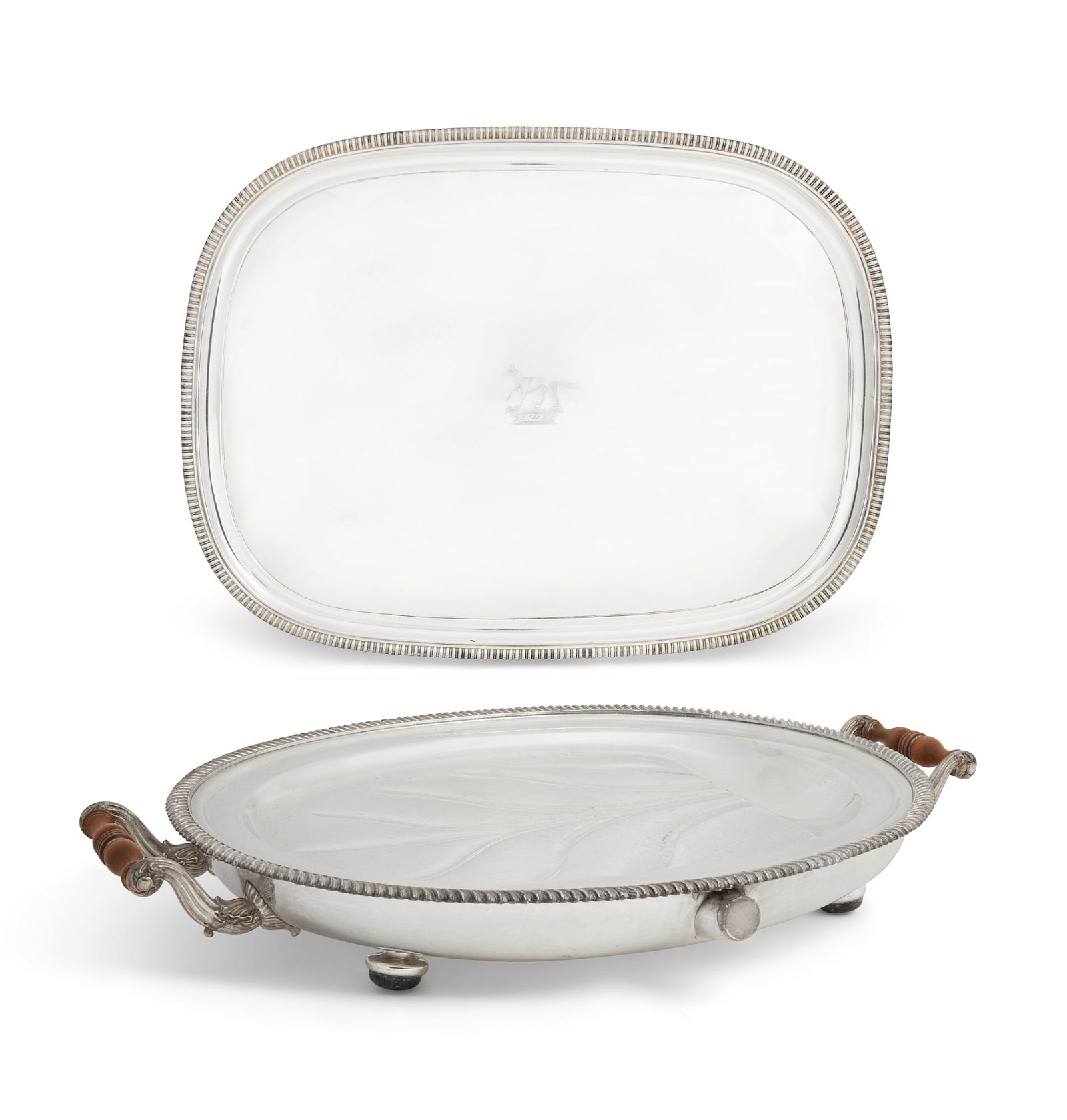 A GEORGE III SHEFFIELD PLATE TRAY