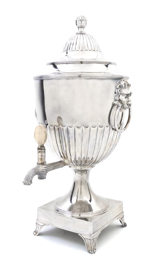 * A George III Silver Tea Urn