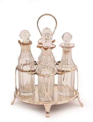 A George III silver and cut glass