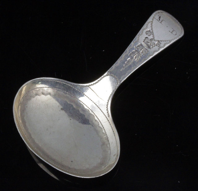 A George III silver caddy spoon
