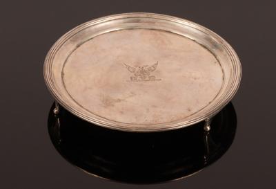 A George III silver card waiter,
