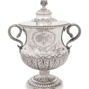 A George III Silver Covered Urn