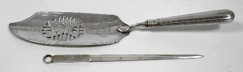 A George III silver fish slice with
