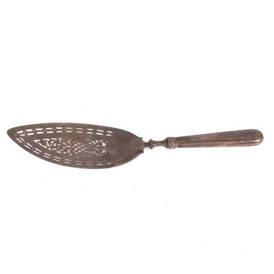 A George III silver fish slice,
