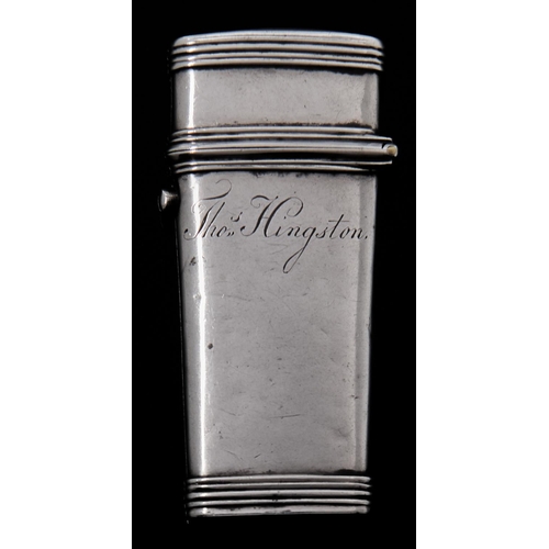 A George III silver lancet case, 