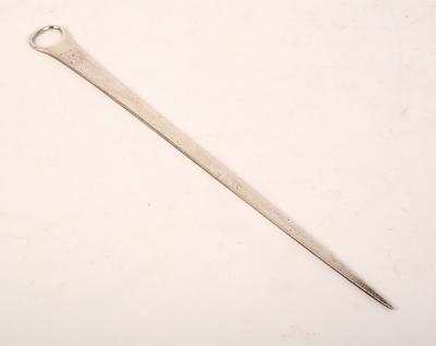 A George III silver meat skewer,