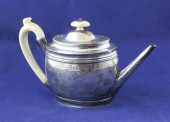 A George III silver oval teapo