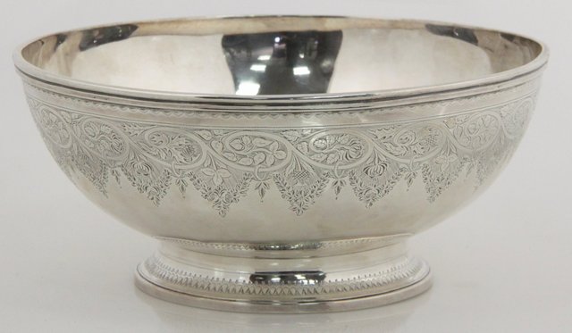 A George III silver rose bowl
