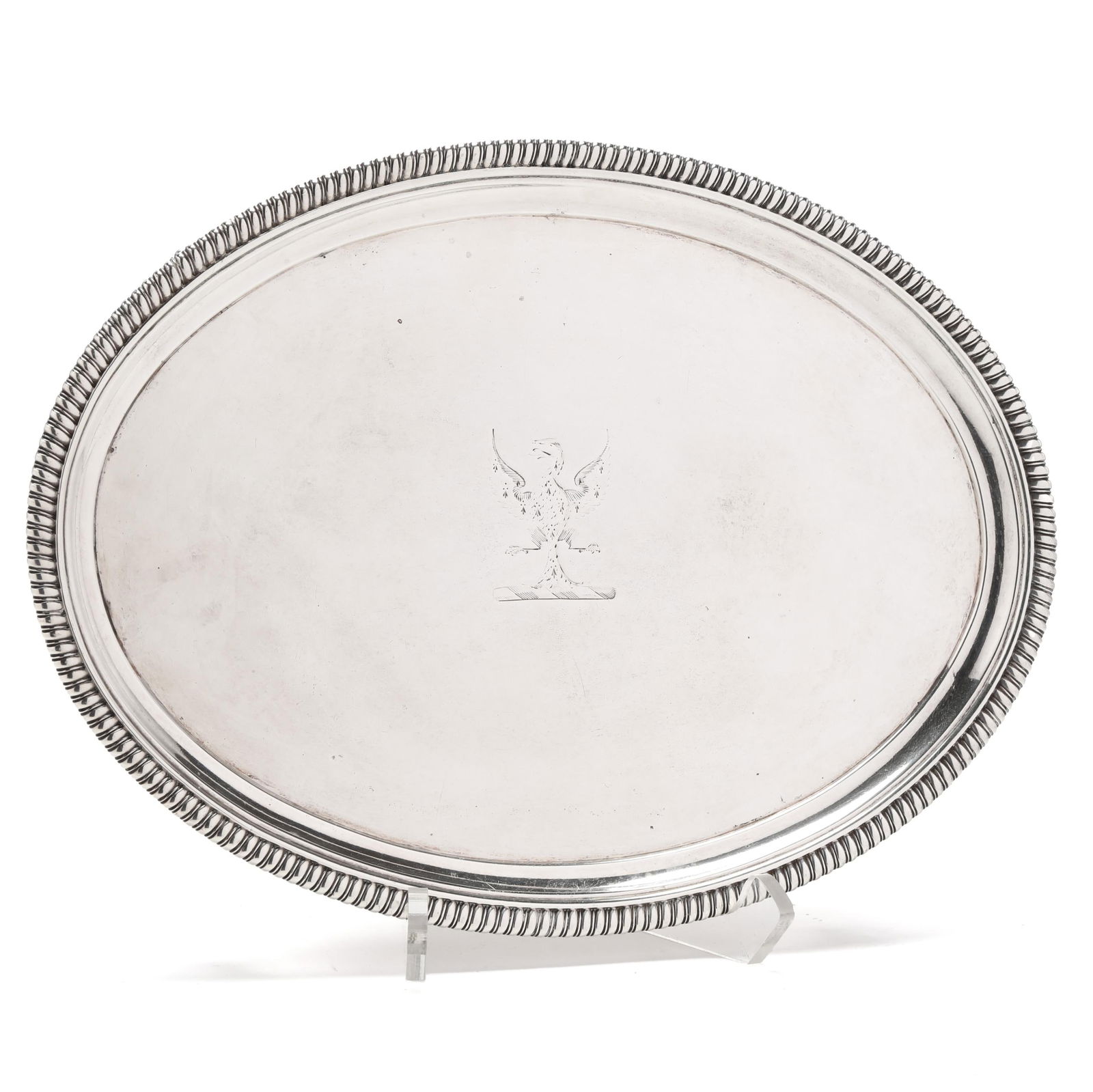 A GEORGE III SILVER SALVERA