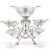 A GEORGE III SILVER SEVEN-BASK