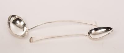 A George III silver soup ladle, IL,