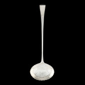 A GEORGE III SILVER SOUP LADLE