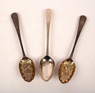 A George III silver tablespoon,