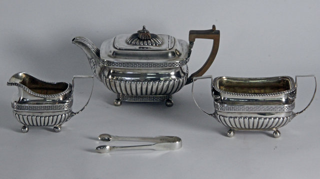 A George III silver tea set T & J