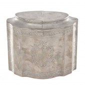 A GEORGE III SILVER TEA CADDY,