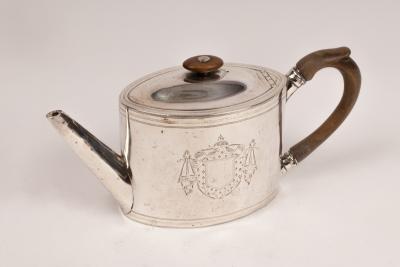 A George III silver teapot,