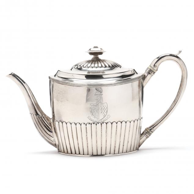 A GEORGE III SILVER TEAPOT, MARK OF