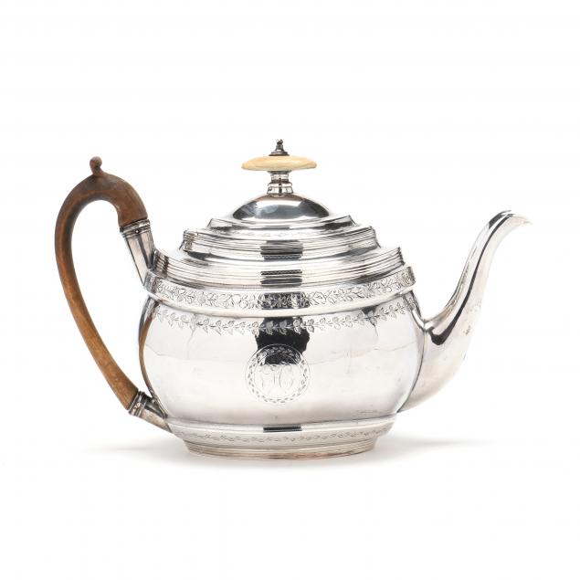 A GEORGE III SILVER TEAPOT, MARK OF