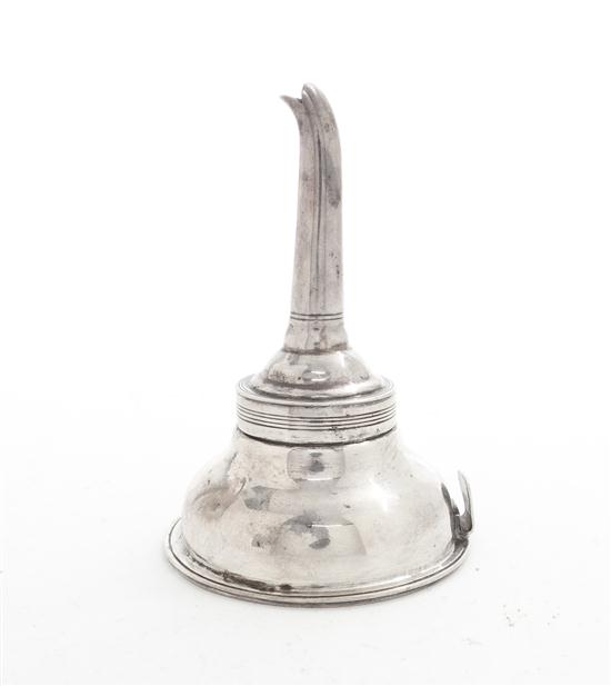 A George III Silver Wine Funnel
