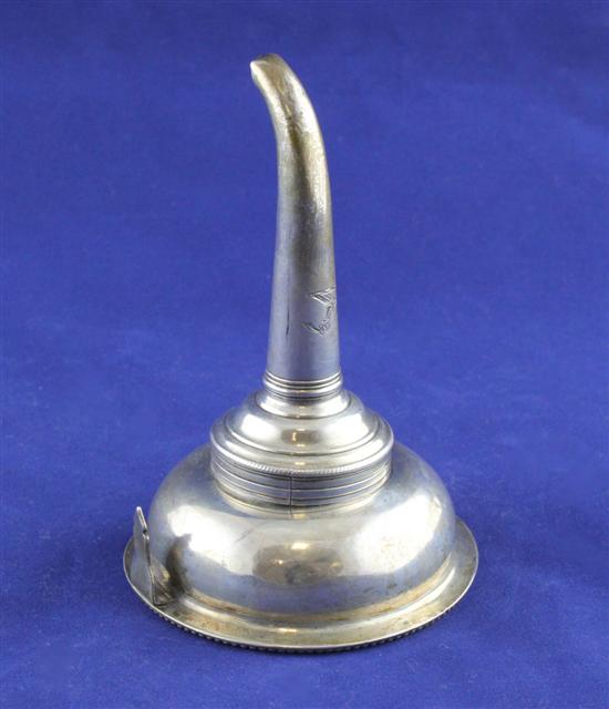 A George III silver wine funnel