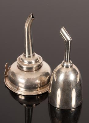 A George III silver wine funnel,