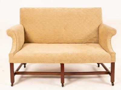A George III small mahogany settee,