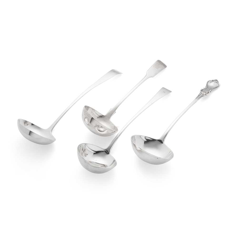 A GEORGE III SOUP LADLE Andrew