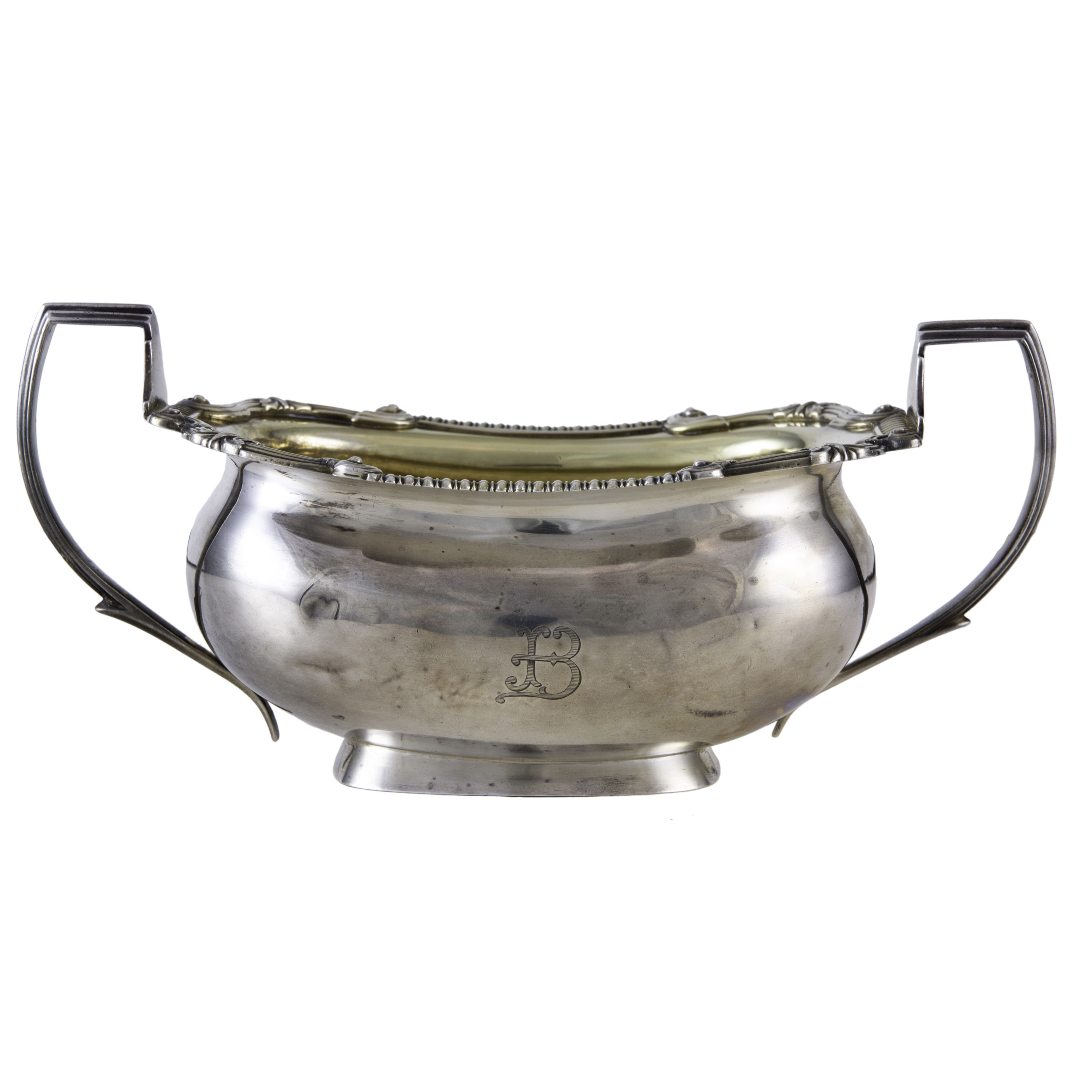 A GEORGE III STERLING OPEN SUGAR,