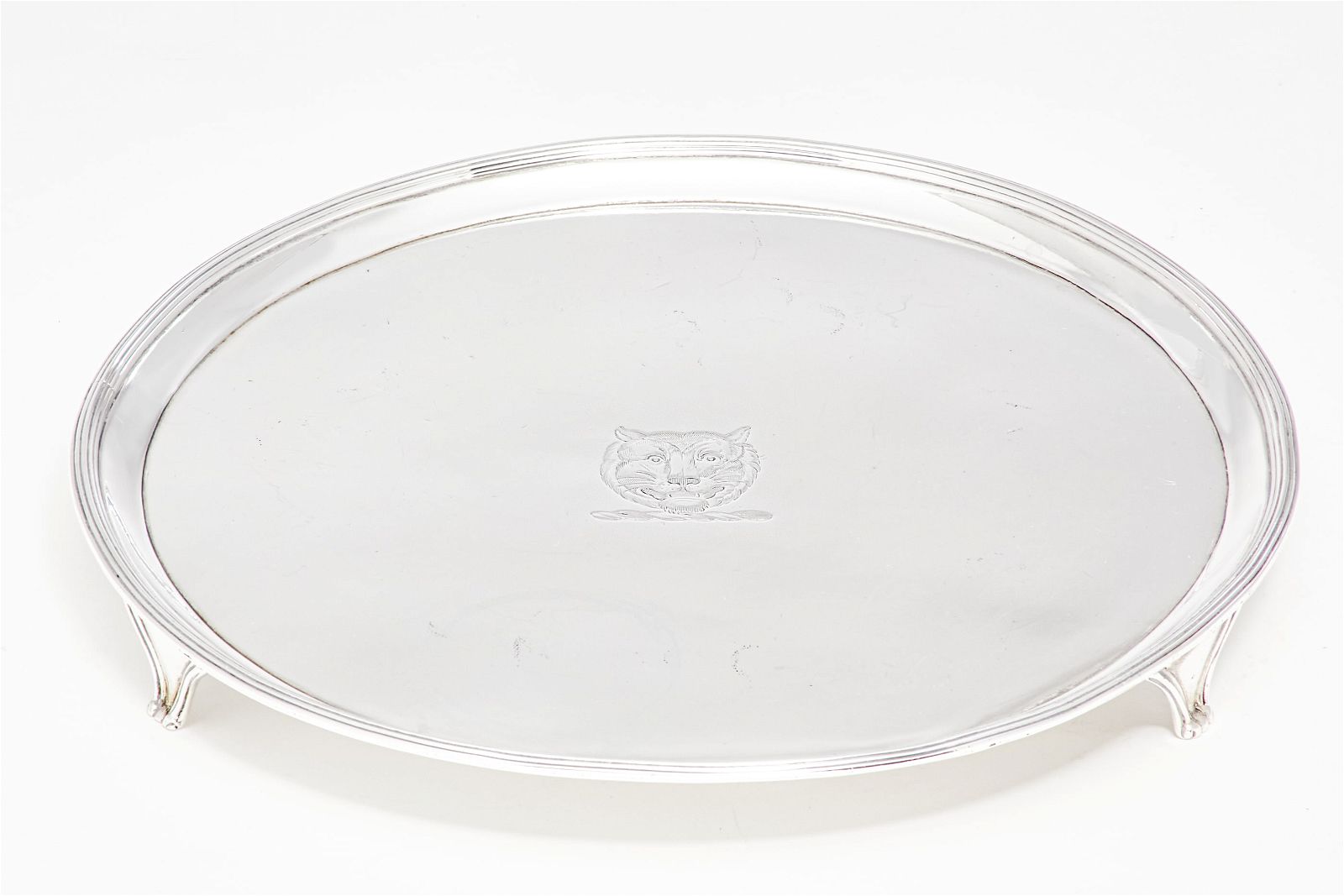 A GEORGE III STERLING SILVER FOOTED