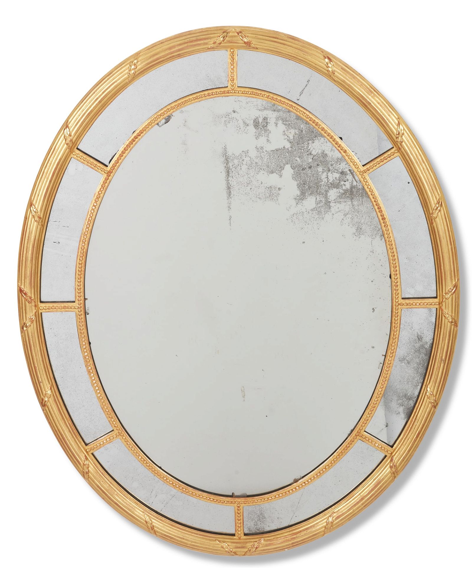 A GEORGE III STYLE GILTWOOD OVAL